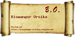 Biswanger Orsika névjegykártya